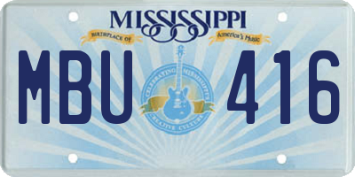 MS license plate MBU416
