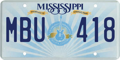 MS license plate MBU418