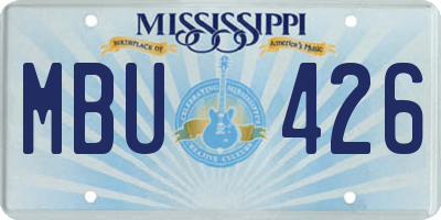 MS license plate MBU426