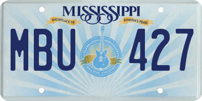 MS license plate MBU427