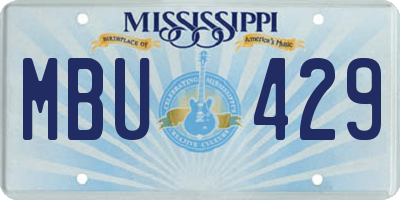 MS license plate MBU429