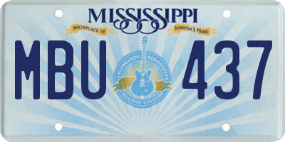 MS license plate MBU437