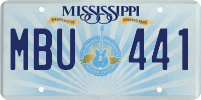 MS license plate MBU441
