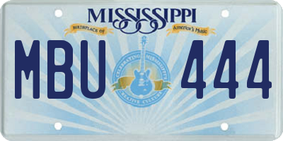 MS license plate MBU444