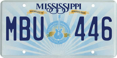 MS license plate MBU446