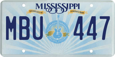 MS license plate MBU447