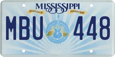 MS license plate MBU448