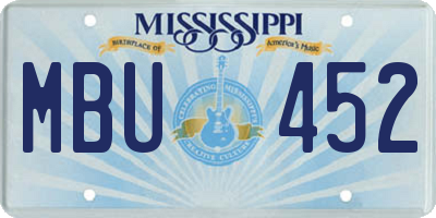 MS license plate MBU452