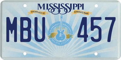 MS license plate MBU457