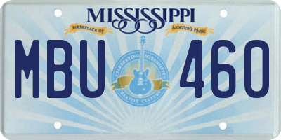 MS license plate MBU460