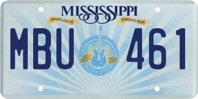 MS license plate MBU461