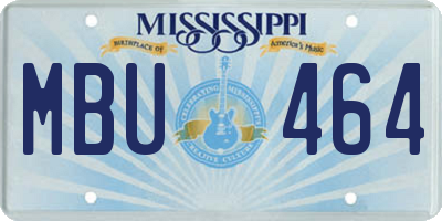 MS license plate MBU464