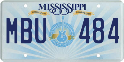 MS license plate MBU484