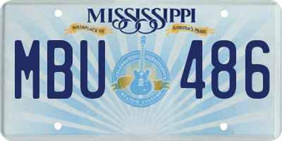 MS license plate MBU486