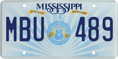 MS license plate MBU489