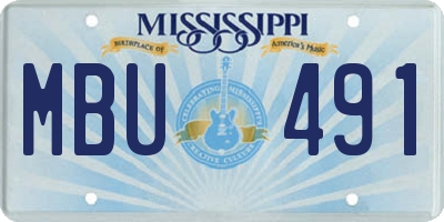 MS license plate MBU491