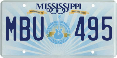 MS license plate MBU495