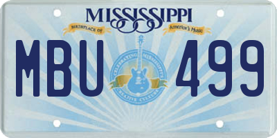 MS license plate MBU499