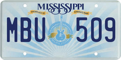 MS license plate MBU509