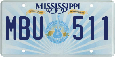 MS license plate MBU511