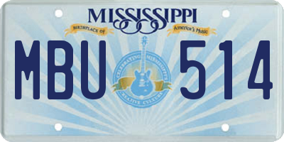 MS license plate MBU514