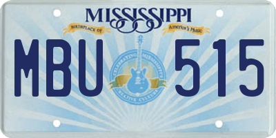 MS license plate MBU515