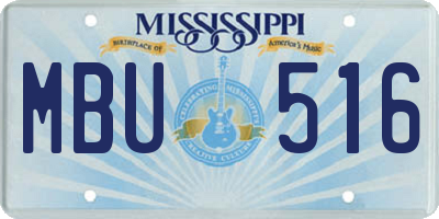 MS license plate MBU516