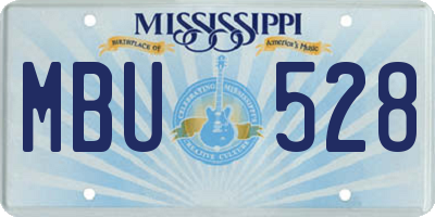 MS license plate MBU528