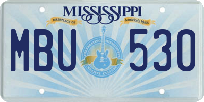 MS license plate MBU530
