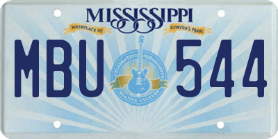 MS license plate MBU544