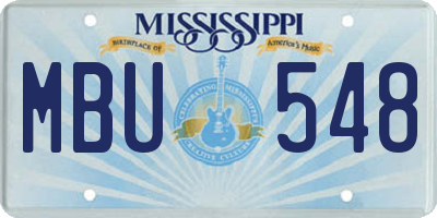 MS license plate MBU548