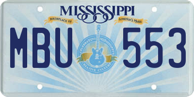 MS license plate MBU553