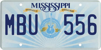 MS license plate MBU556
