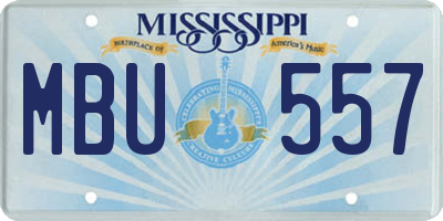 MS license plate MBU557