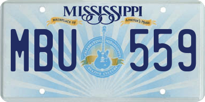 MS license plate MBU559