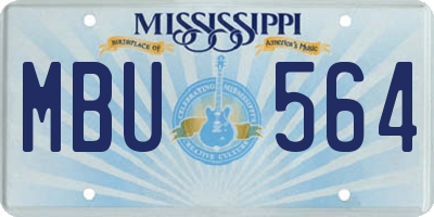 MS license plate MBU564