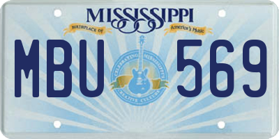 MS license plate MBU569