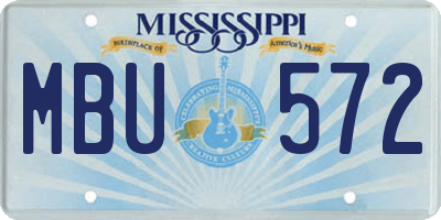 MS license plate MBU572