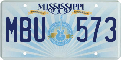 MS license plate MBU573