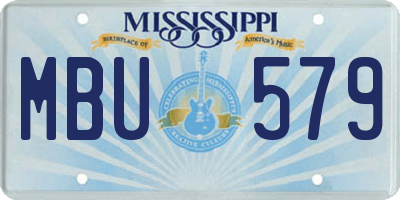 MS license plate MBU579