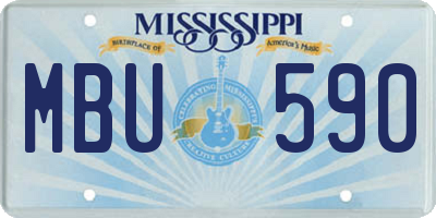 MS license plate MBU590