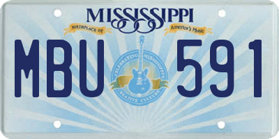 MS license plate MBU591