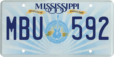 MS license plate MBU592