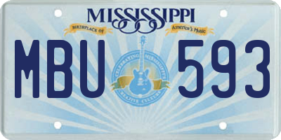MS license plate MBU593