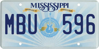 MS license plate MBU596