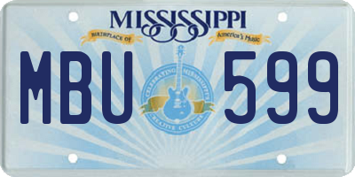 MS license plate MBU599