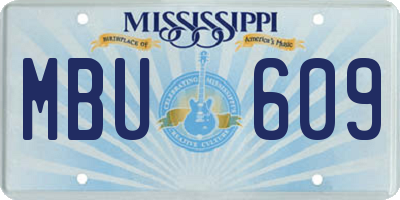MS license plate MBU609