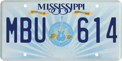 MS license plate MBU614