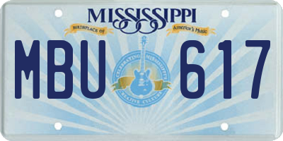 MS license plate MBU617