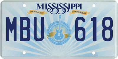 MS license plate MBU618